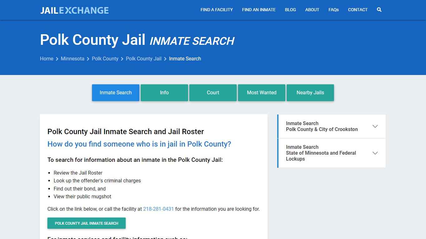 Inmate Search: Roster & Mugshots - Polk County Jail, MN